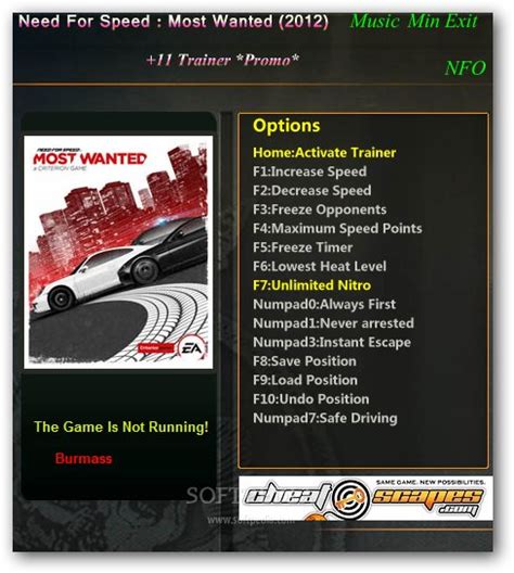 need for speed most wanted trainer|Need for Speed Most Wanted Cheats & Trainers for .